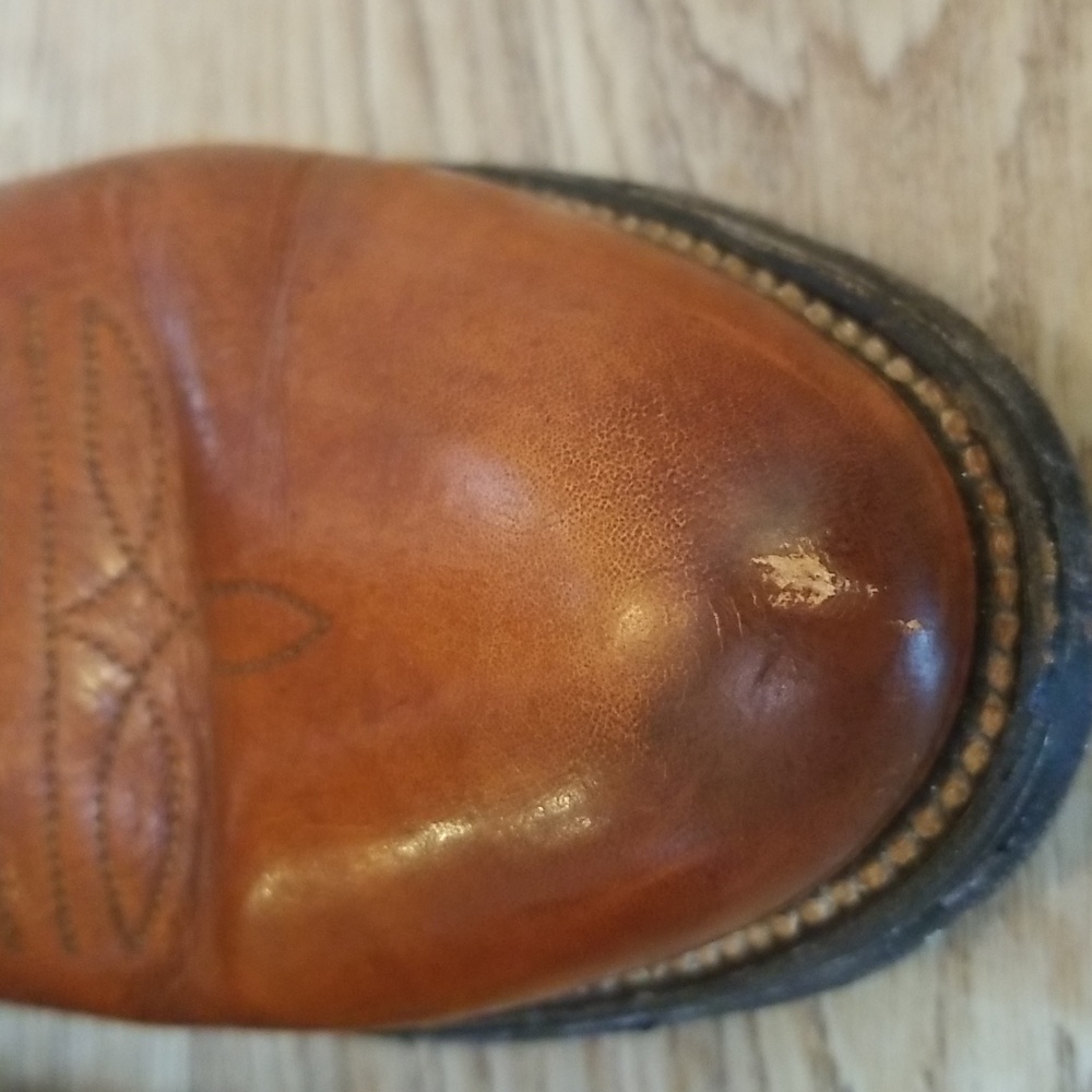 Miller Stockman Mens Cognac Cowboy Boots Size 7 1/2 - Picture 3 of 12